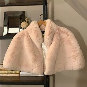 BHLDN - faux fur sleeveless bolero - one size